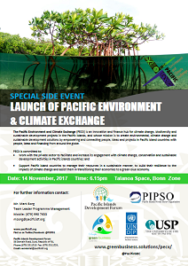 COP23 Side-Event: Launch of the Pacific Environment & Climate Exchange - 14 November 2017