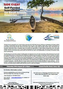 Side-Event at the Pacific Blue Economy Conference: Self-Funded innovations for Small Island Countries - 24 August 2017